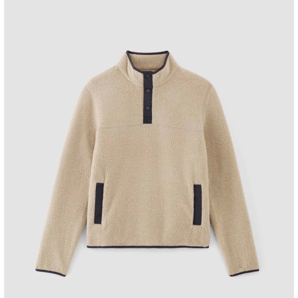 Everlane Renew Fleece Pullover Sweater Beige Unisex Large Lounge Teddy Fall Gorp